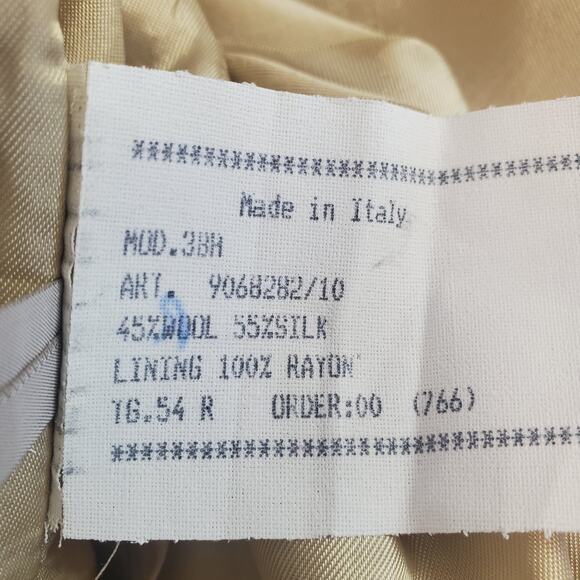 Sergio Valentino Men's Sport Coat Blazer Suit Jacket Tan Silk Wool Blend NWT 44 - Picture 9 of 15